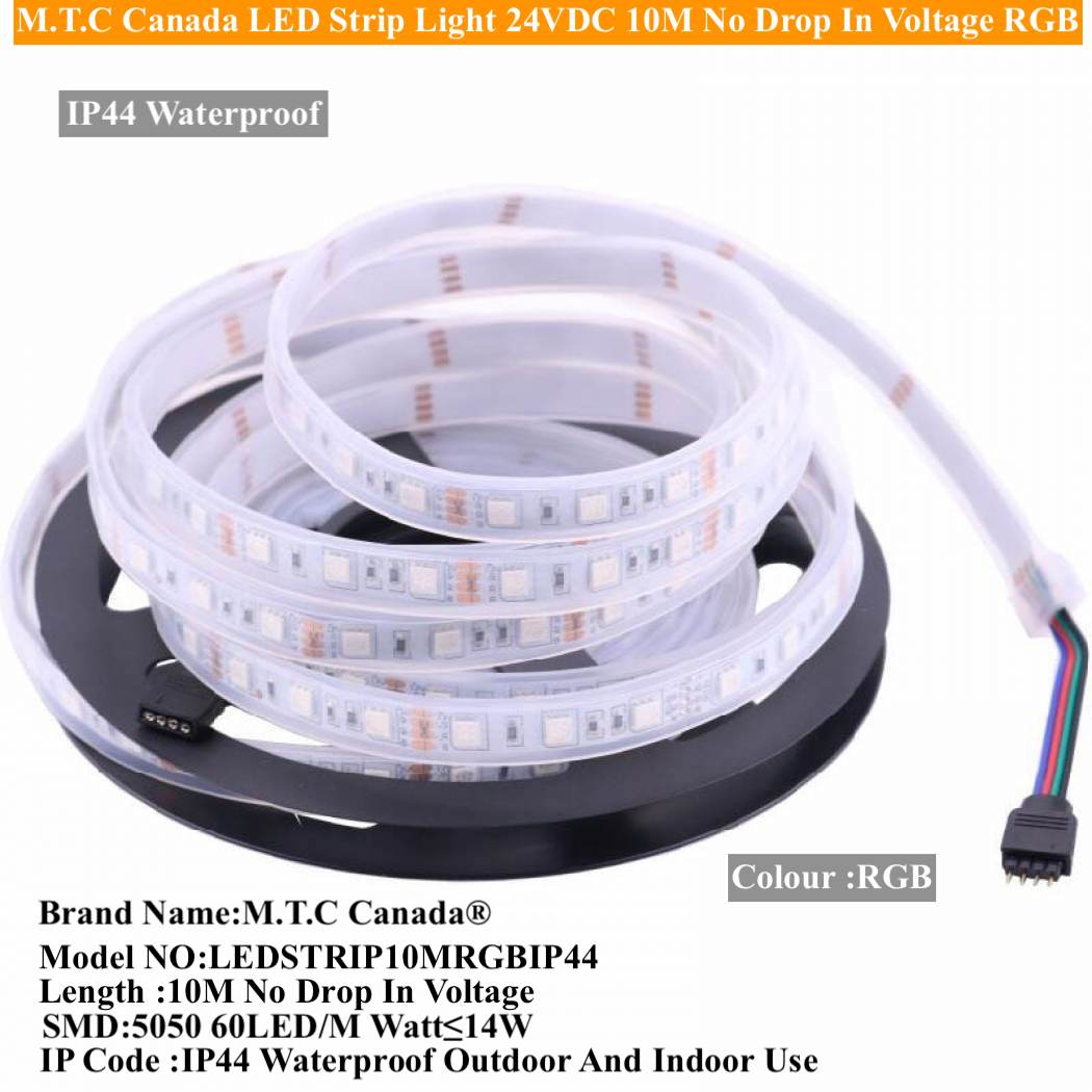 Ruban LED iP67 24V RGB 5050 à 30LEDs/m - 10m en Continu - LED Montreal