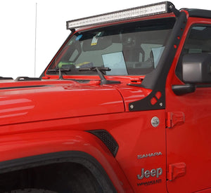 M0530 : M.T.C Canada 52 in. LED Light Bar Mounting Bracket Over-Windshield Compatible with Jeep JL Wrangler 2018 2019 2020 2021 / JT Gladiator (Does not fit • Gladiator Mojave • Model)